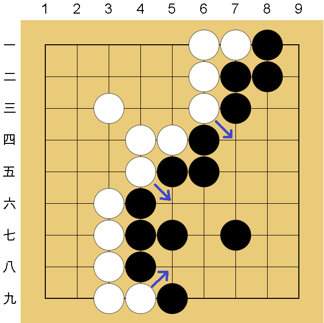 囲碁９路盤の打ち方（終盤）